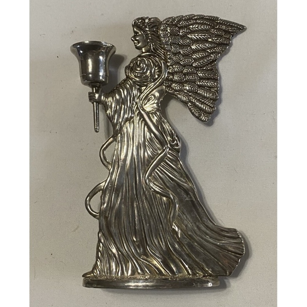 Vintage Godinger Angel Candle Stick Silver Plated 1993